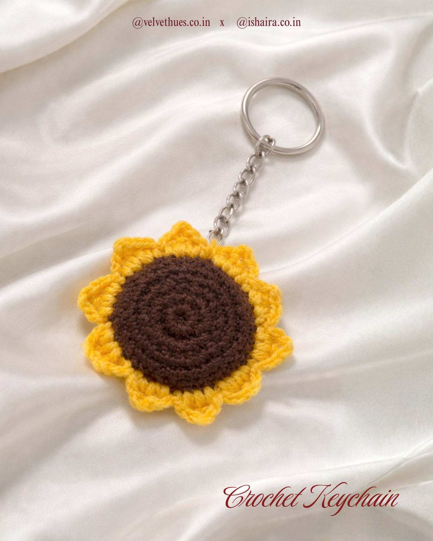 Sunflower Crochet Keychain