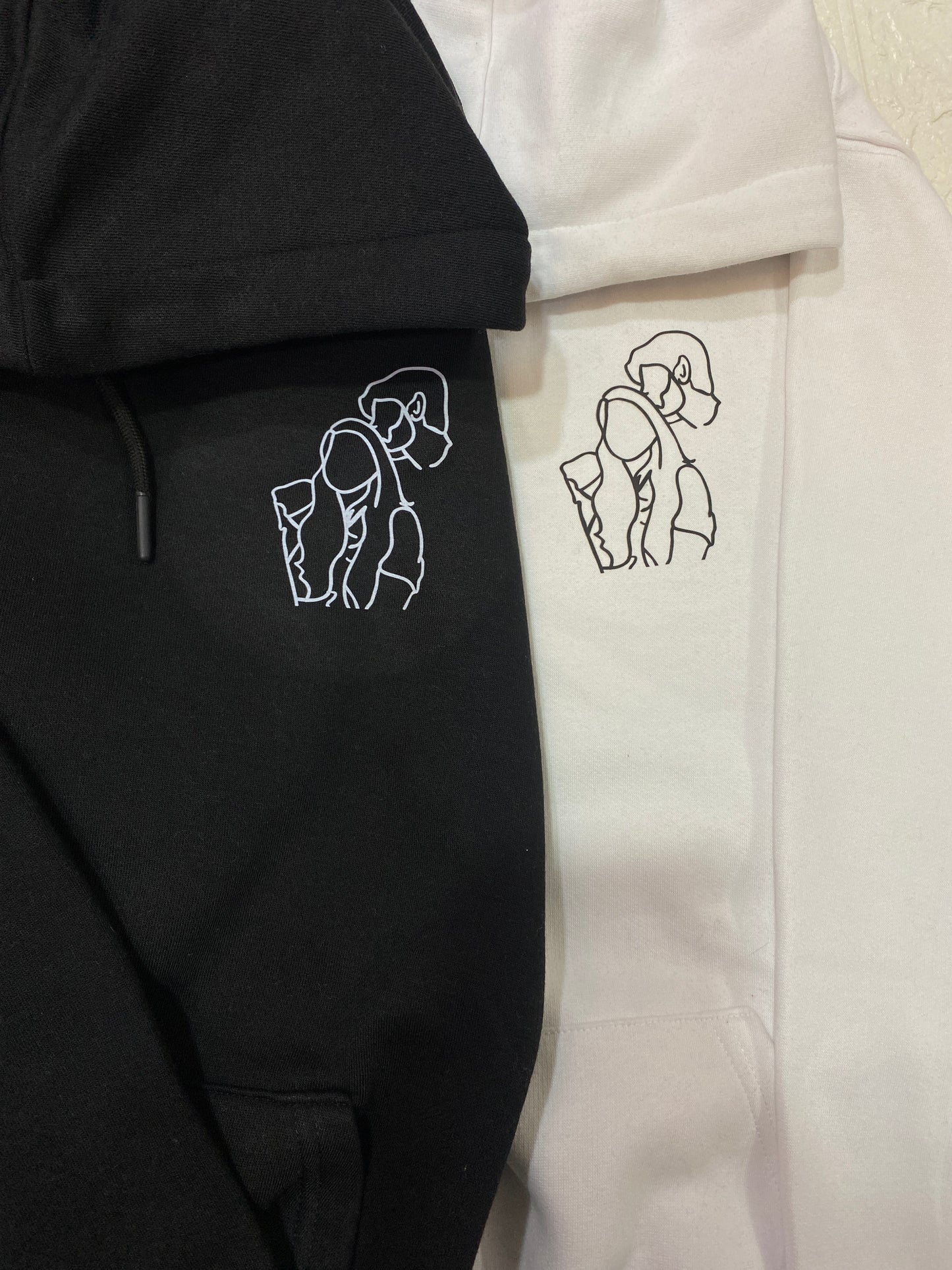 Pack of 2: Custom Line Art Printed Couple Hoodies