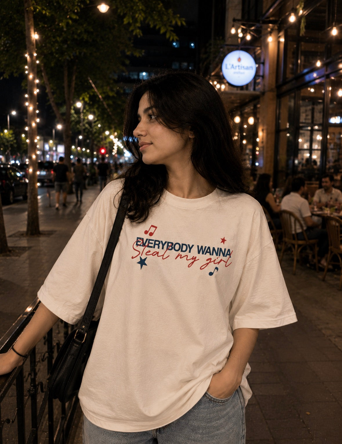 Off Campus Everybody Wanna Steal My Girl Unisex Classic Oversized T-shirt (Front Side Printed)