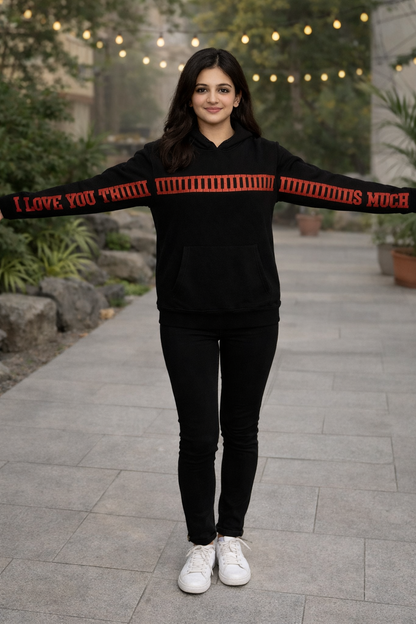 I love you this much classic hoodie and crochet flower pot hamper (Valentine’s Day Special)