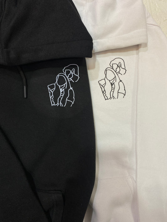 Pack of 2: Custom Line Art Printed Couple Hoodies