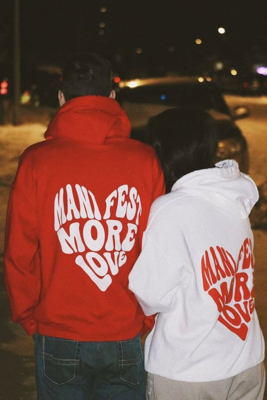 Pack of 2: Manifest More Love Couple Hoodies (Back Side Printed Only)