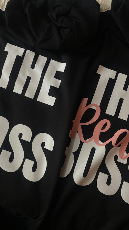 Pack of 2: The Boss and The Real Boss Printed Matching Hoodies (back side printed)