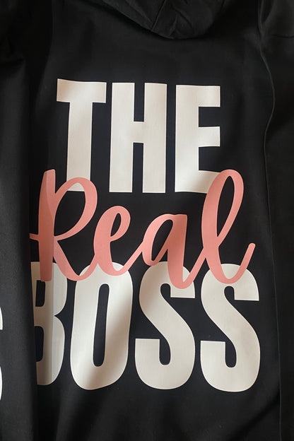 Pack of 2: The Boss and The Real Boss Printed Matching Hoodies (back side printed)