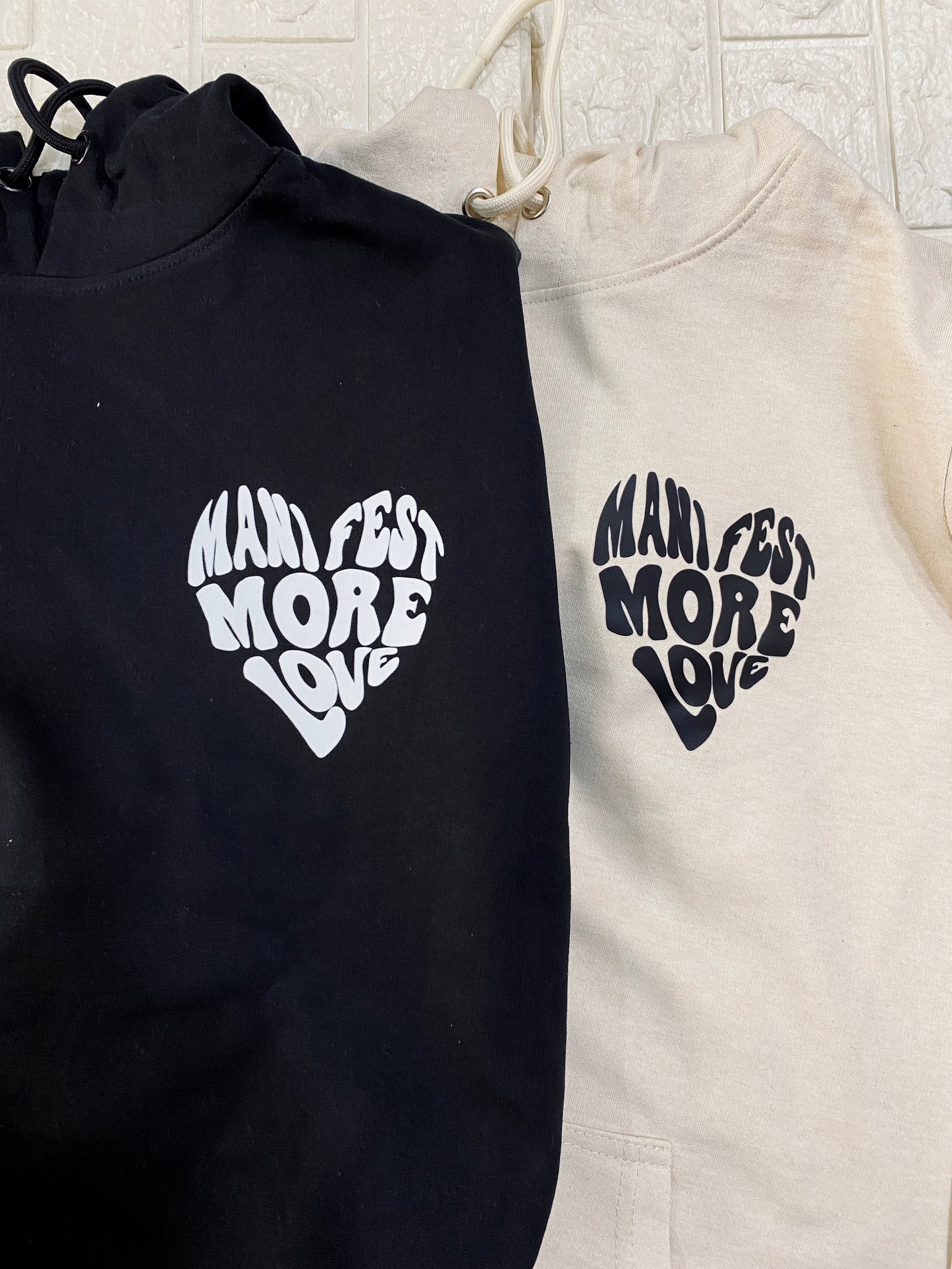 Pack of 2: Manifest More Love Couple Hoodies (Front Side Printed)