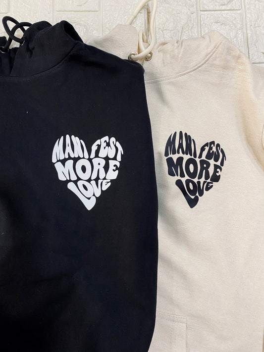 Pack of 2: Manifest More Love Couple Hoodies (Front Side Printed)