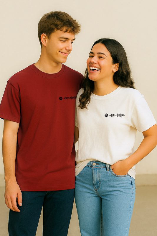 Pack of 2: Customised Spotify Song Matching Oversized T-shirts