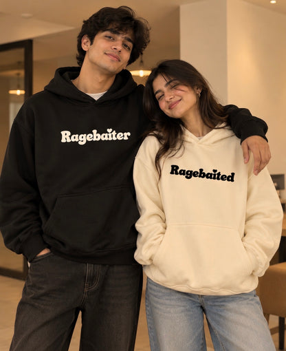 Pack of 2: Ragebaiter and Ragebaited Matching Hoodies (Front Side Printed)