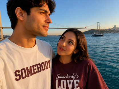 Pack of 2: Somebody's Love and Somebody Matching Oversized T-shirts (Front Side Printed)