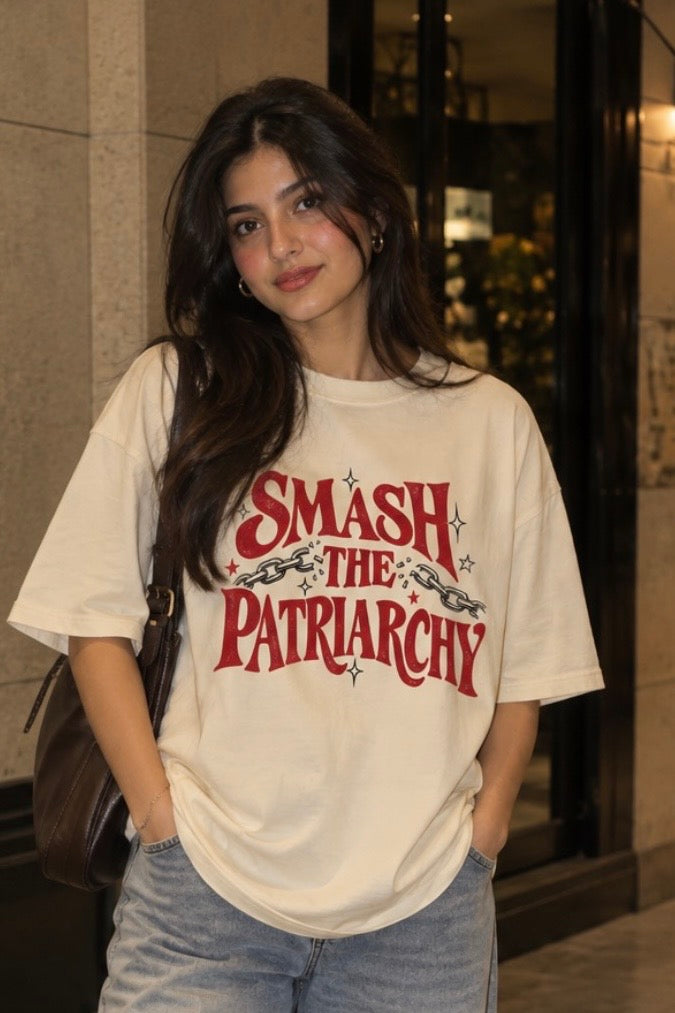 Smash The Patriarchy Premium Oversized T-shirt (Front Side Printed)