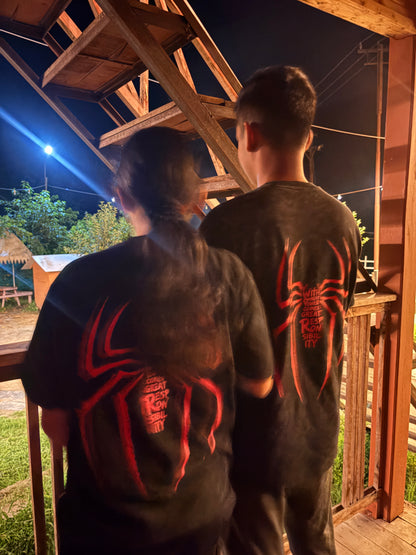 Pack of 2: Spider-Man Acid Wash Matching Oversized T-shirts (Both Side Printed)