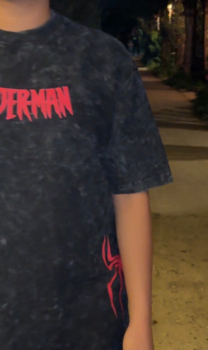 Pack of 2: Spider-Man Acid Wash Matching Oversized T-shirts (Both Side Printed)