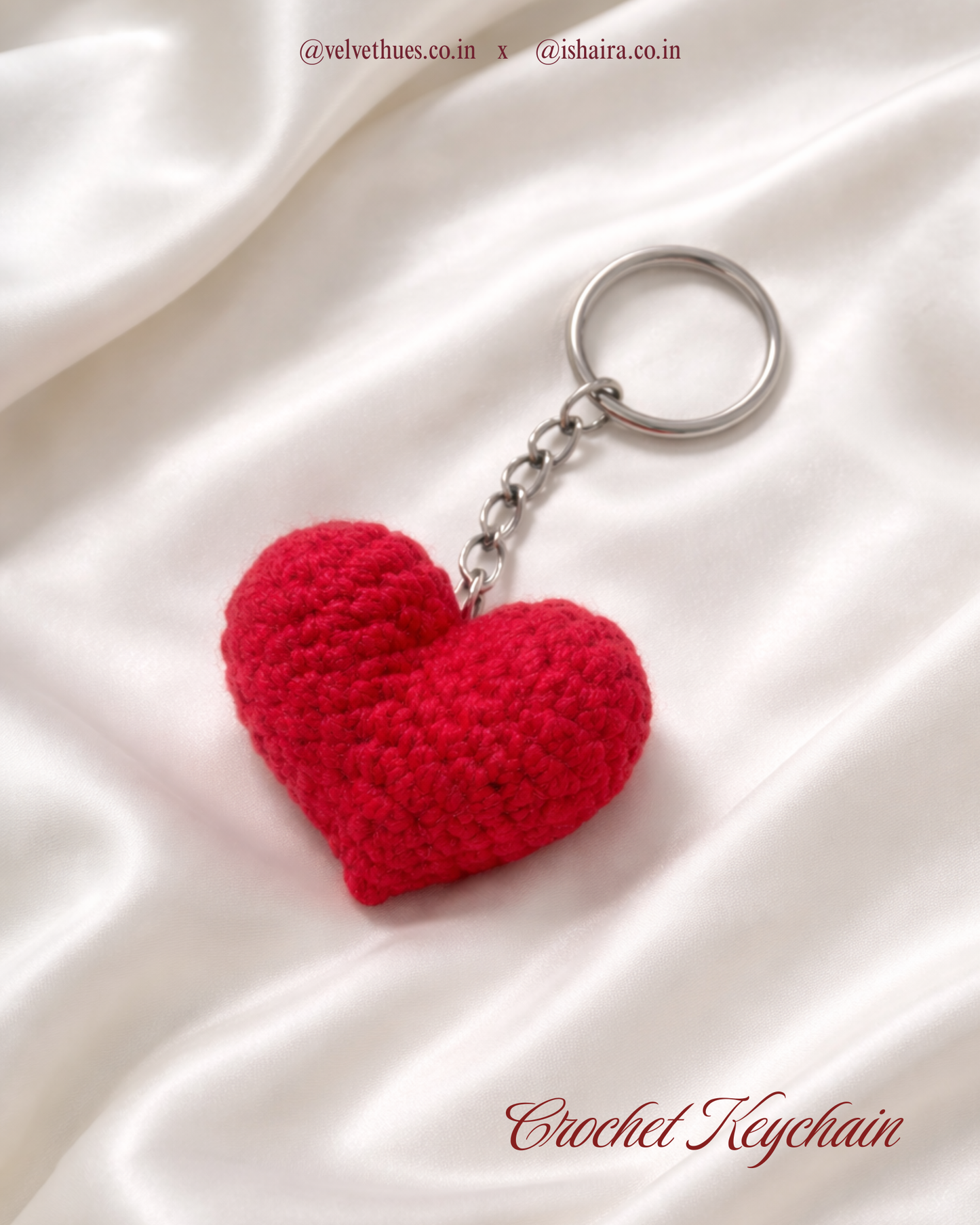 Heart Crochet Keychain