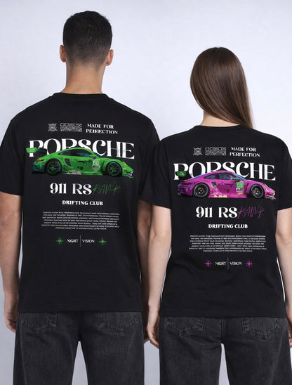 Pack of 2: Porsche 911 RS RAWR Matching Oversized T-shirts (Both Side Printed)