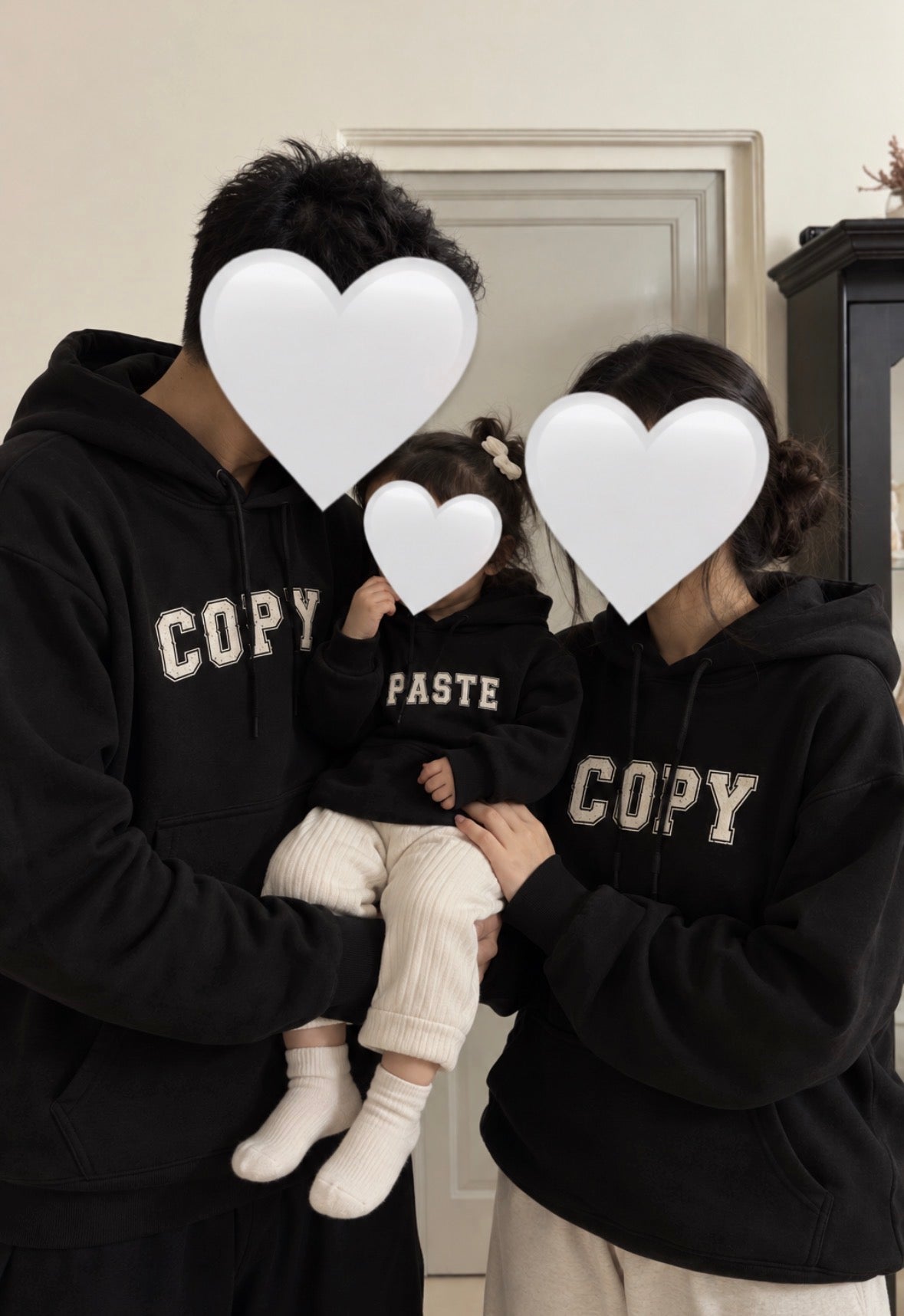 Copy Paste Matching Family Hoodies (New Born Baby and Parents Mom Dad)