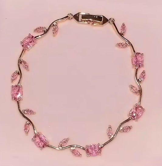 Elegant Pink Tulip Bracelet (Trendy)