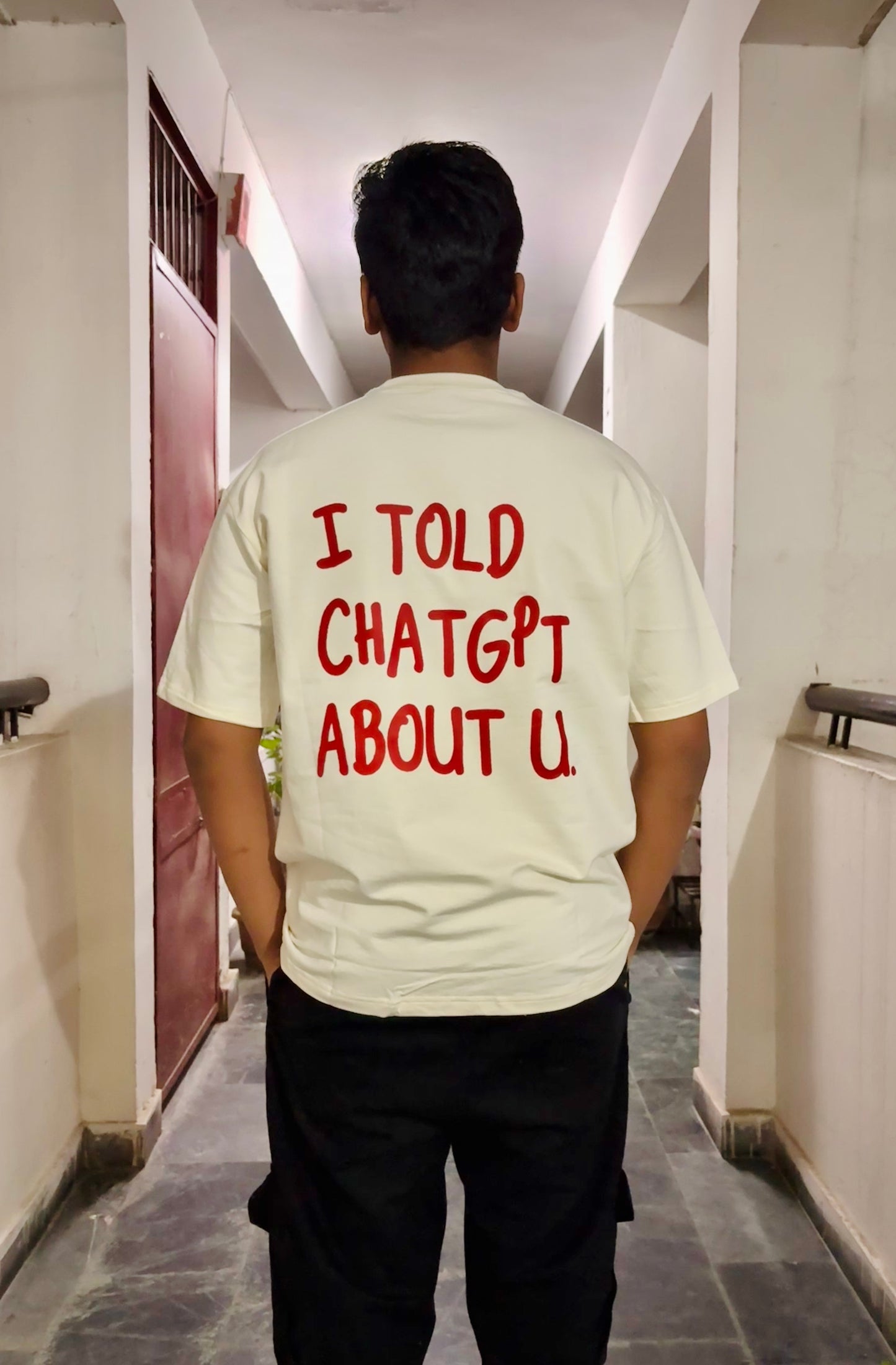 I told ChatGPT about you Unisex Classic Oversized T-shirt (Back Side Printed)