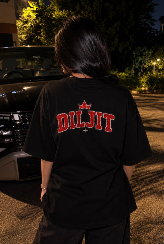 Diljit Dosanjh Beaded Oversized T-shirt (Hand bead Embroidered) Back Side