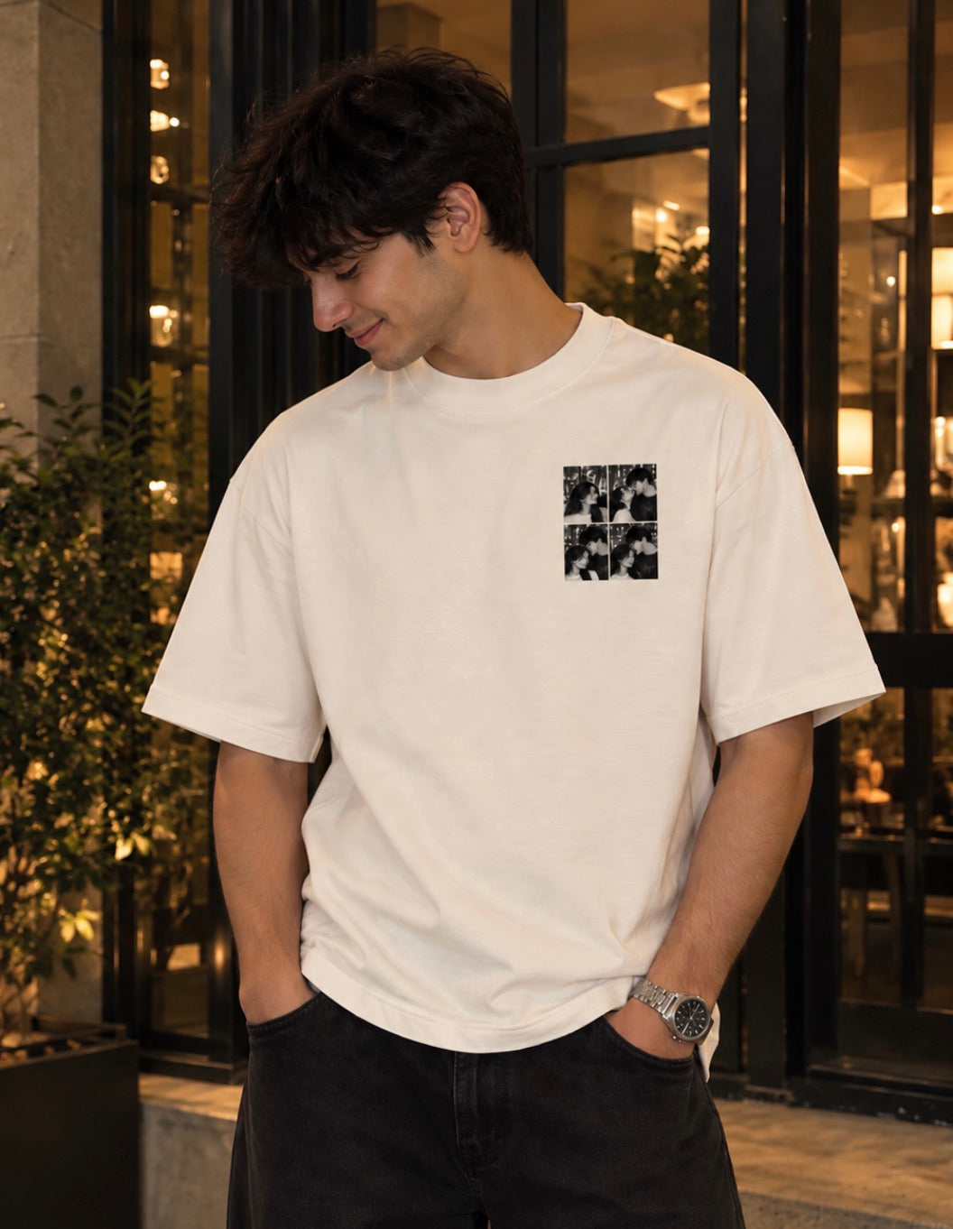 Photo Grid Customised Oversized T-shirt (Front Side Printed)