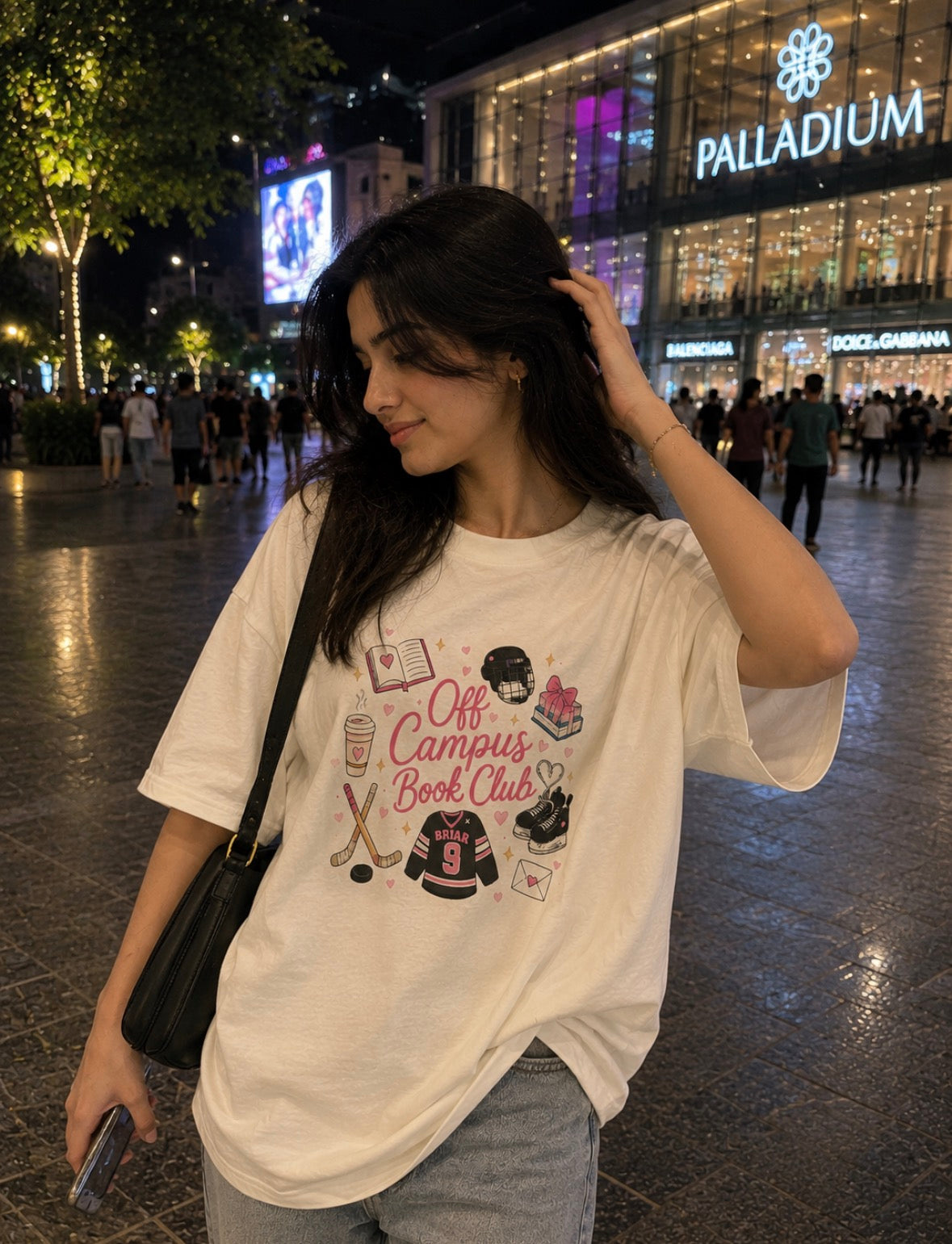 Off Campus Books Club Unisex Classic Oversized T-shirt (Front Side Printed)