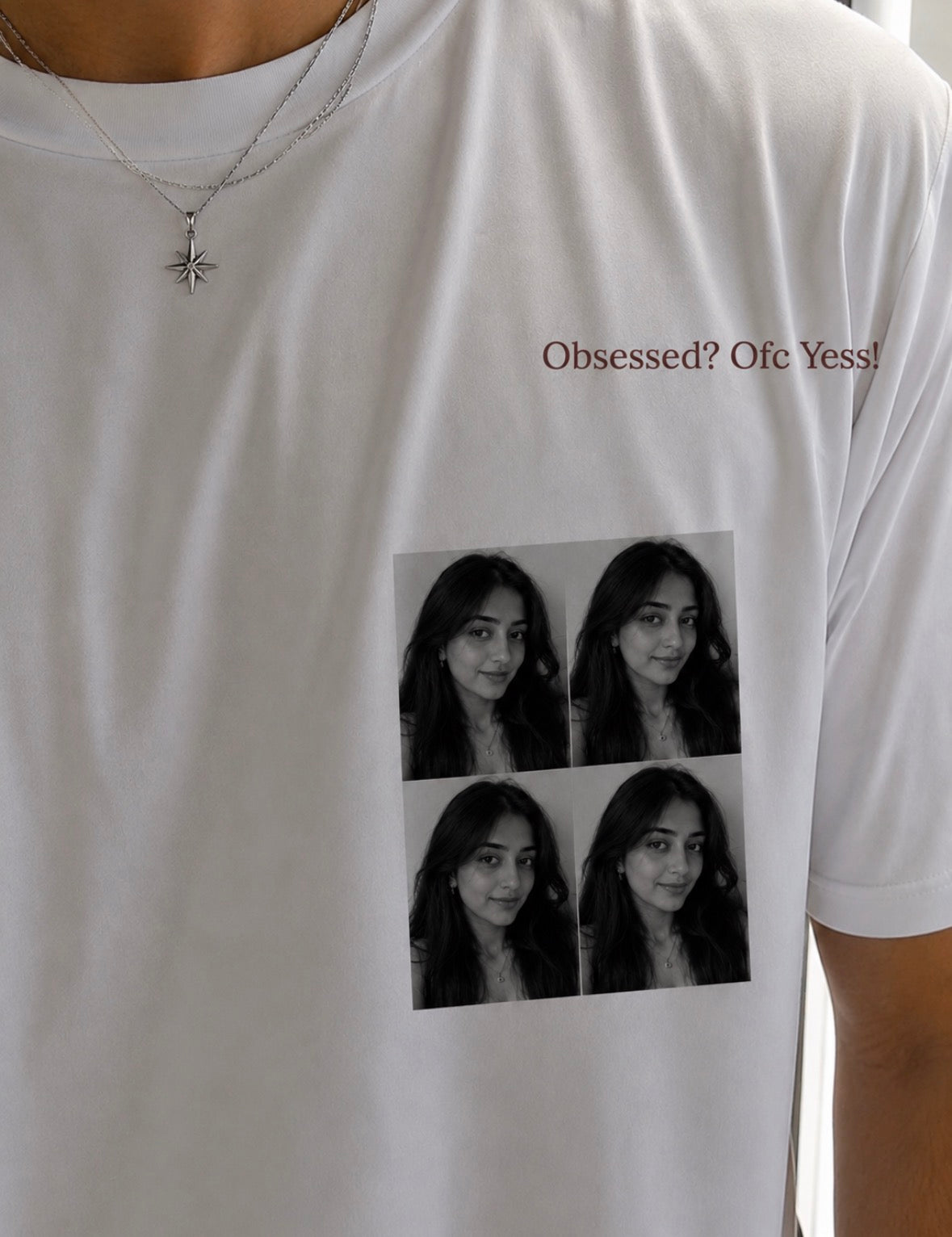 I Love My Crazy Girlfriend Customised Classic Oversized T-shirt (Both Side Printed)