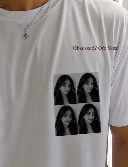 I Love My Crazy Girlfriend Customised Classic Oversized T-shirt (Both Side Printed)