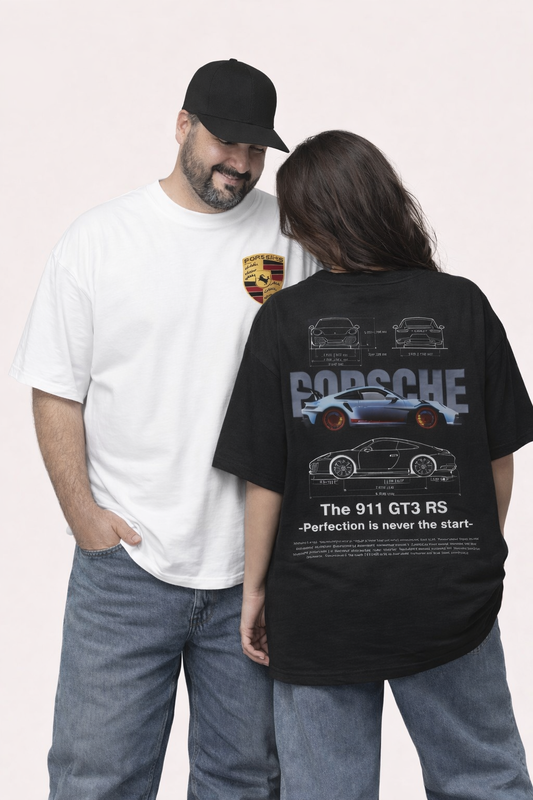 Pack of 2: Porsche 911 GT3 RS Matching Oversized T-shirts (Both Side Printed)