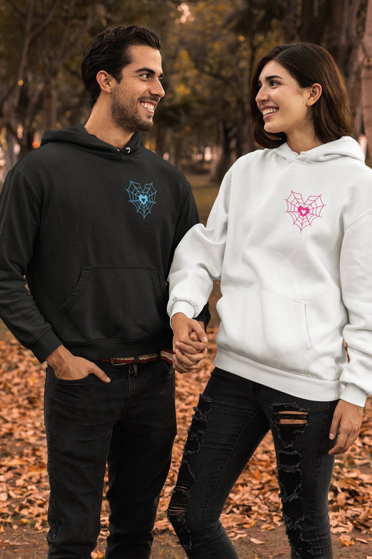 Pack of 2: Spiderman Multiverse Black and White Matching Hoodies (Front Side Printed)